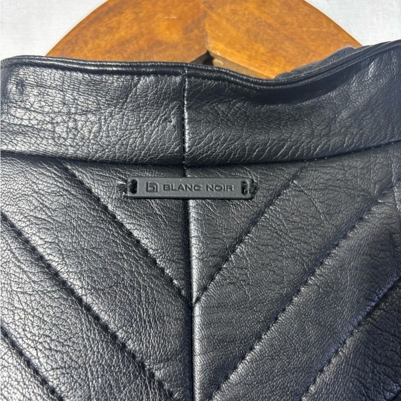 Blanc Noir Black Leather Waterfall Jacket - Picture 11 of 13